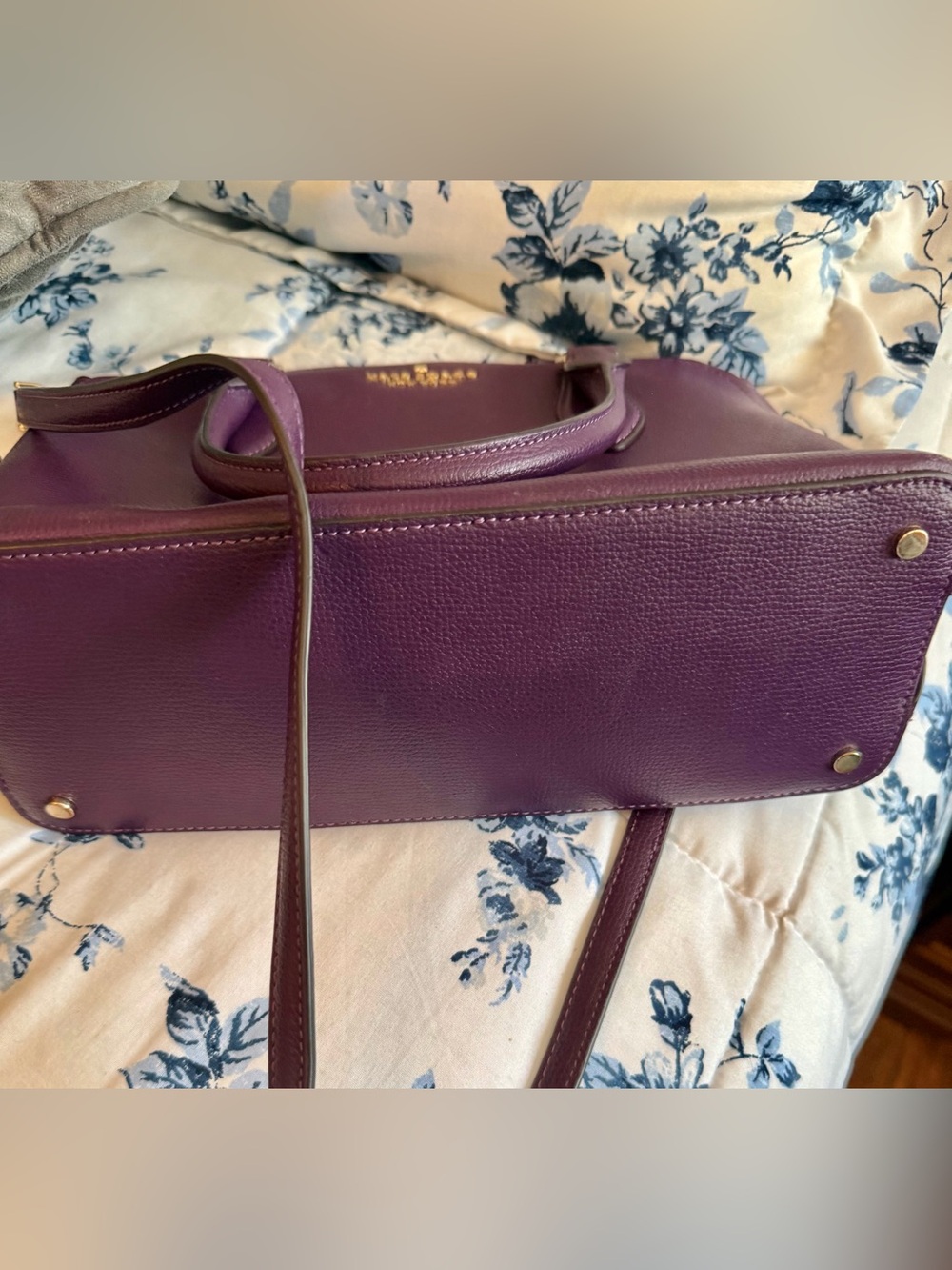 Kate Spade Purple Leather Tote with Gold Hardware
